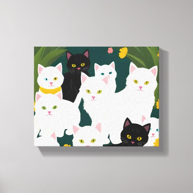 Lienzo Grupo de encuentro de gatos (Anverso)