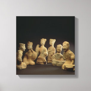 Lienzo Grupo de músicos, de bailarines y de criados