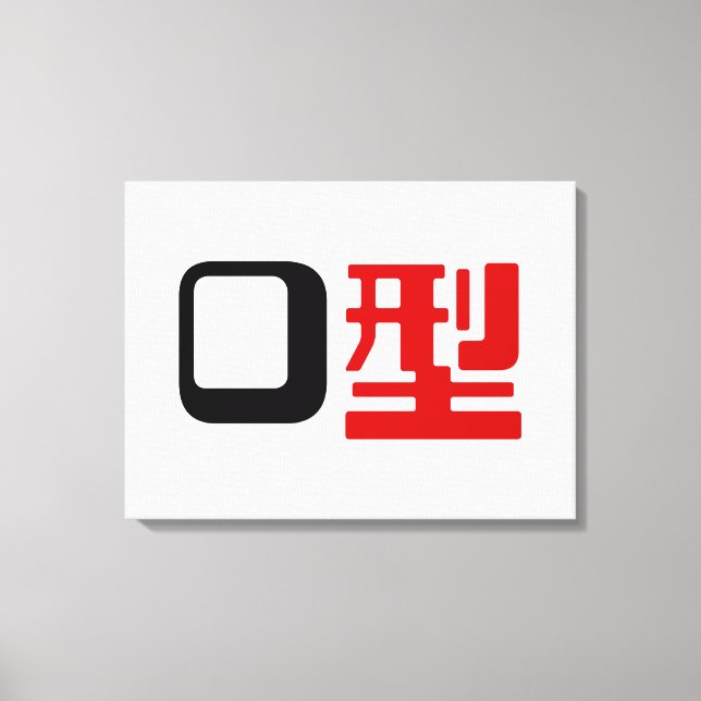 Lienzo Grupo sanguíneo del kanji japonés (Anverso)