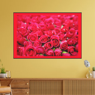 Lienzo Grupos de rosas rojas imagen impresa en Premium Ma