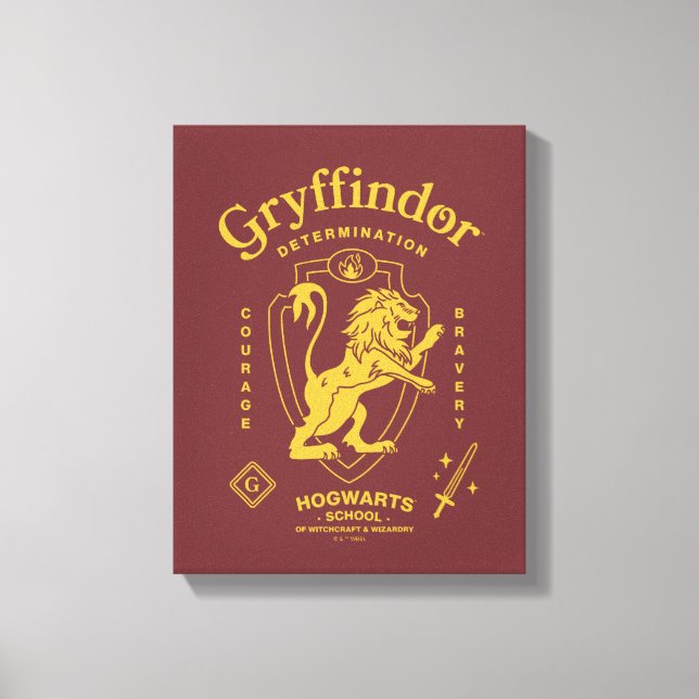 Lienzo GRYFFINDOR™ Determinación Coraje Valentía Escudo (Anverso)