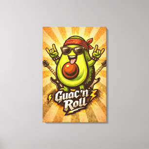 Lienzo Guac 'n Roll - Paquete de Guac - Amantes de la Com