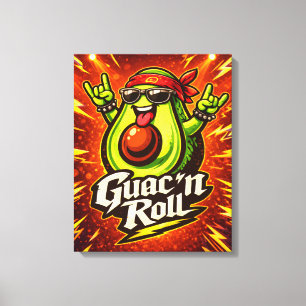 Lienzo Guac 'n Roll - Paquete de Guac - Amantes de la Com