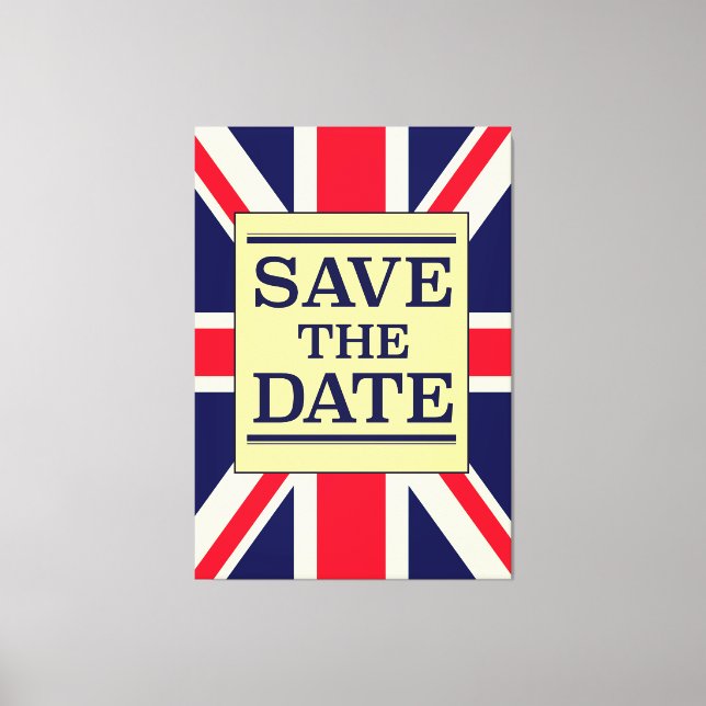 Lienzo Guardar la fecha Vintage Union jack (Anverso)