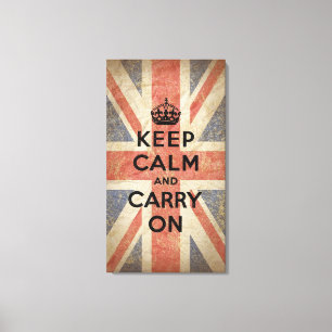 Lienzo Guarde la calma y continúe con la bandera