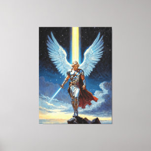 Lienzo Guardián de la Puerta Celestial Arcángel Miguel