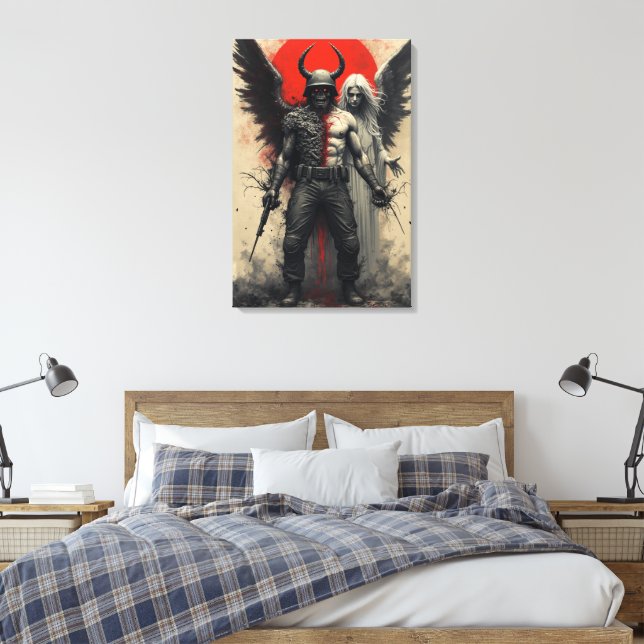 Lienzo Guardian of Silence – A Warrior’s Last Prayer (Insitu(Dormitorio))