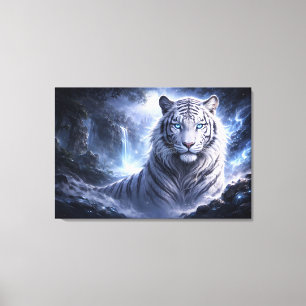 Lienzo Guardián Tigre Blanco a la Luz de la Luna – Espíri
