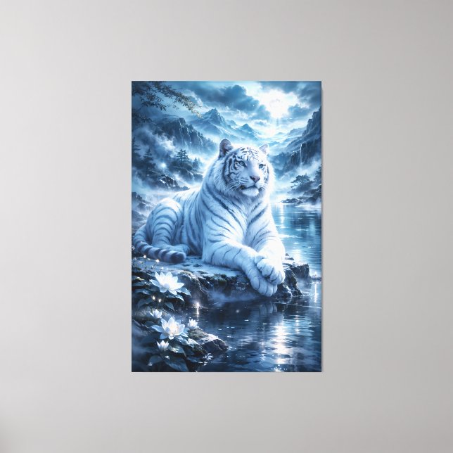 Lienzo Guardian White Tiger – Silent Strength and Gentle  (Anverso)