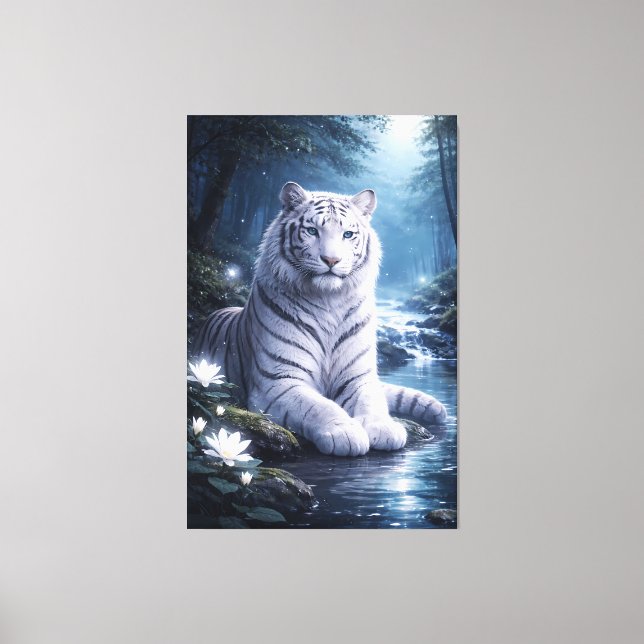 Lienzo Guardian White Tiger – Silent Strength and Gentle  (Anverso)