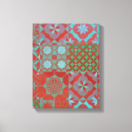 Lienzo Guay, baldosas de moda del Egeo en rojo y azul