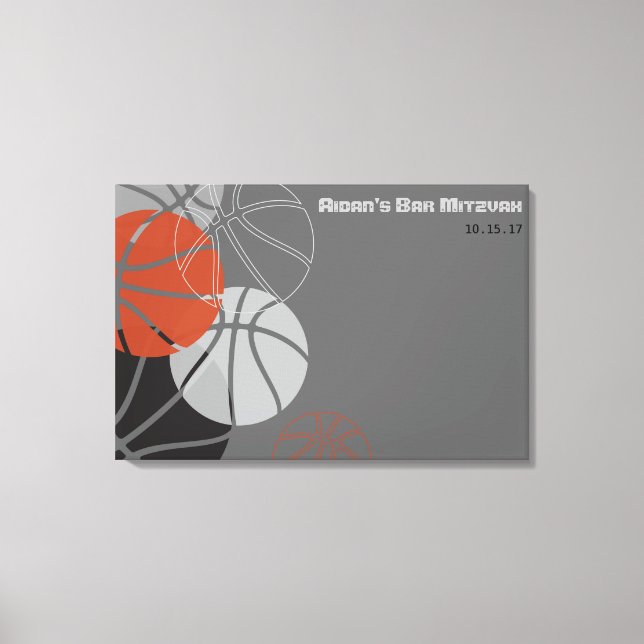 Lienzo GUAY BASKETBALL Bar Mitzvah Rótulo a bordo (Anverso)