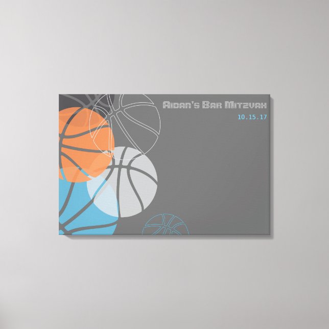 Lienzo GUAY BASKETBALL Bar Mitzvah Rótulo a bordo (Anverso)