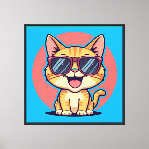Lienzo Guay Cat con gafas de sol - Diseño divertido y gat