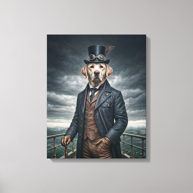 Lienzo Guay Elegant Victorian Steampunk Labrador Perro Ar (Anverso)