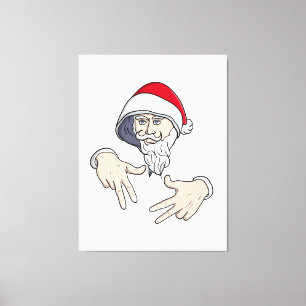 Lienzo Guay Gangsta Hip Hop Hand Rap Santa Claus