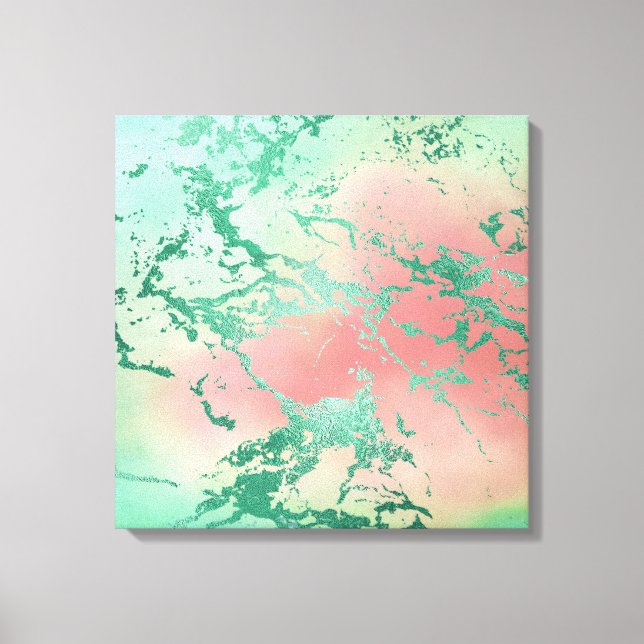 Lienzo Guay Marble | El Coral Pastel y el Ombre Verde (Anverso)