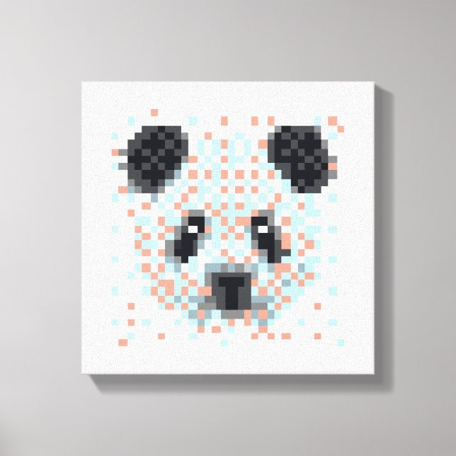 Lienzo Guay Panda Pixel Art (Anverso)