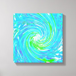 Lienzo Guay Resumen Retro Aqua y Lime Green Swirl