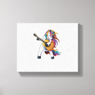 Lienzo Guay Unicornio tocando guitarra _ Gracioso animal