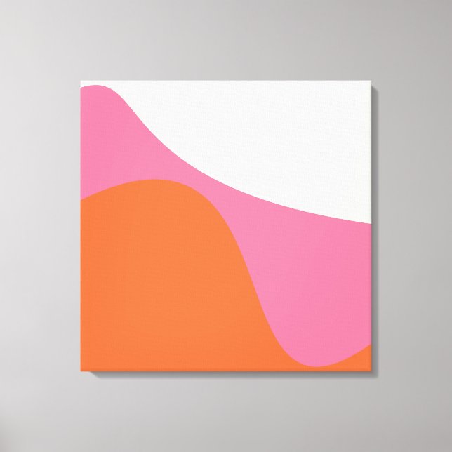 Lienzo Guerras simples 4 en rosa, Naranja y crema (Anverso)