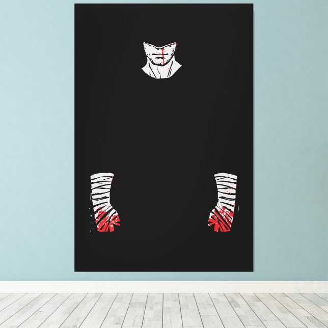Lienzo Guerrero de las Sombras Teñido de Rojo (Insitu (piso de madera))