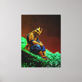 Lienzo Guerrero de Samurai en armería dorada - japonés ép