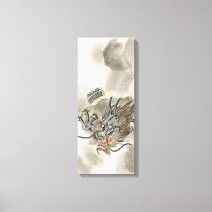 Lienzo Guerrero japonés del dragón del vintage