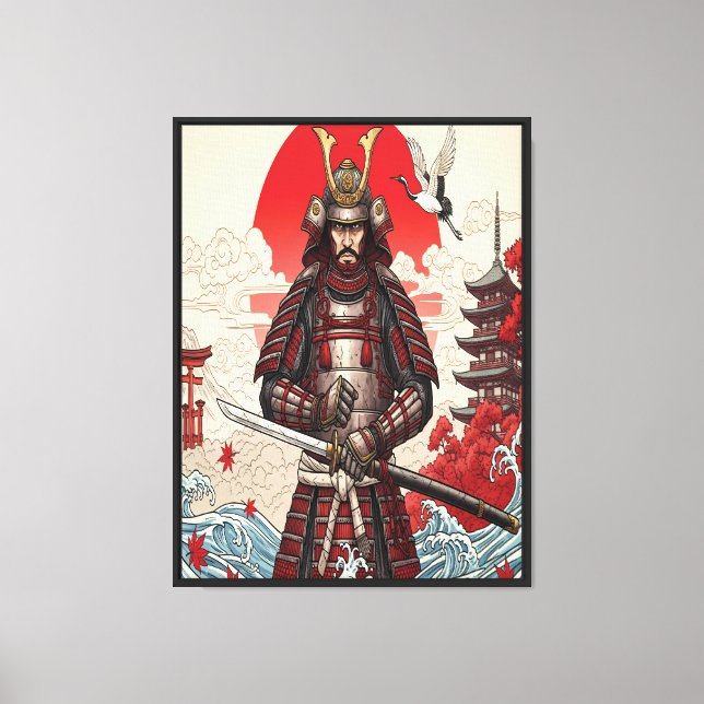 Lienzo Guerrero samurái japonés (Anverso)