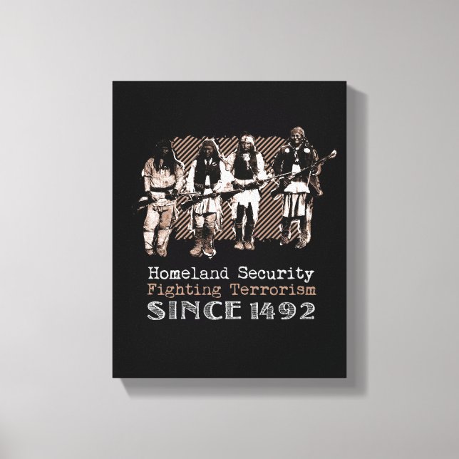 Lienzo Guerreros americanos nativos regalo de historia de (Anverso)