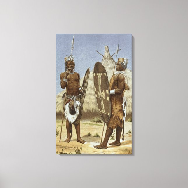 Lienzo Guerreros de Nyam-nyam de la historia de la humani (Anverso)