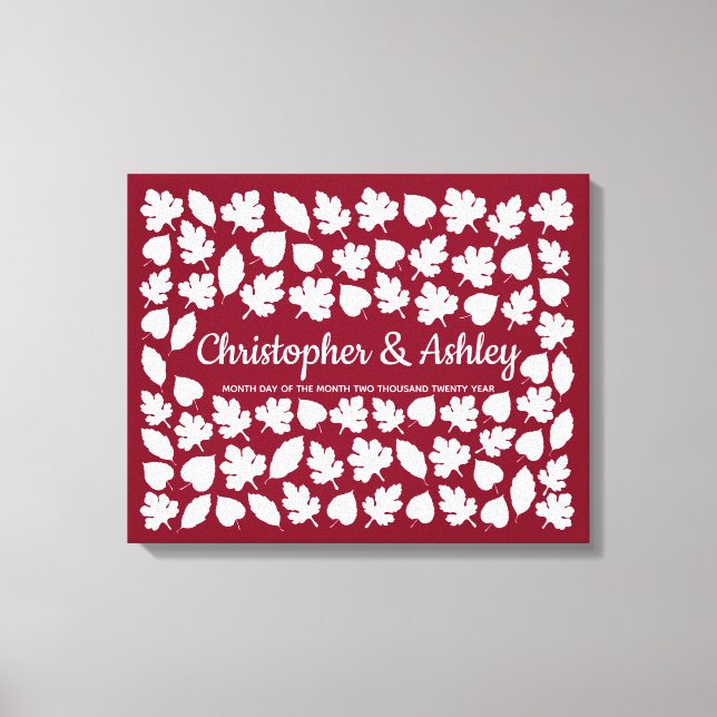 Lienzo Guía de la boda otoño Alternativa 75 deja invitado (Anverso)