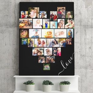 Lienzo Guión de amor corazón en forma 29 collage de fotos