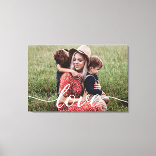 Lienzo Guión de amor familiar de foto personalizada