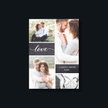 Lienzo Guión de amor para el Collage de fotos de Chalkboa<br><div class="desc">Crea un conservador impresionante y personalizado con nuestra impresión de lienzos con Boda de Chalkboard Collage de fotos Love Script. Este lienzo envuelto en fotos te permite mostrar hasta cuatro de tus tomas bodas favoritas, capturando los recuerdos de tu mejor día de la historia. Los bloques de fondo de pizarra...</div>