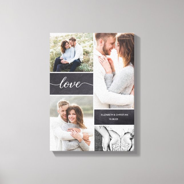 Lienzo Guión de amor para el Collage de fotos de Chalkboa (Anverso)