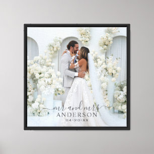 Lienzo Guión de foto de boda de Sr. y Sra.