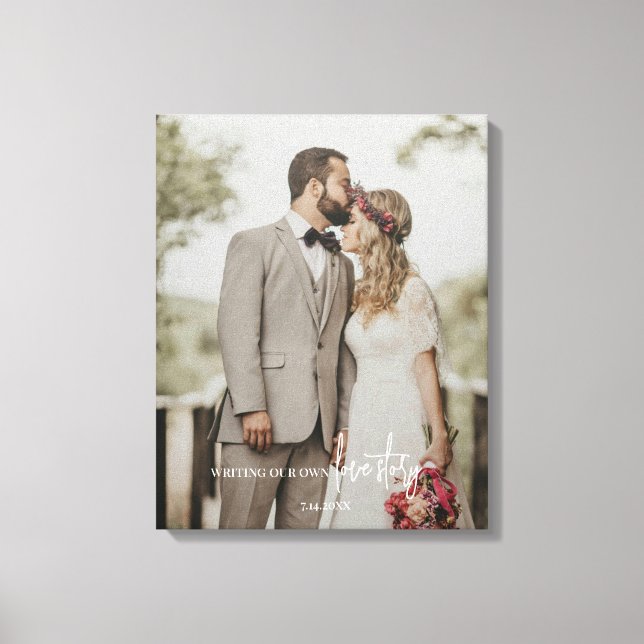 Lienzo Guión de foto de boda elegante (Anverso)