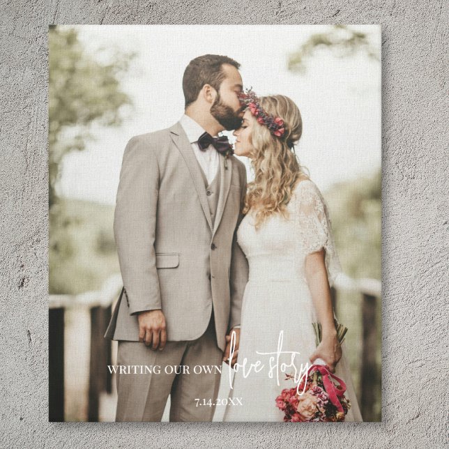 Lienzo Guión de foto de boda elegante (Elegant Wedding Photo Script Canvas Print
)
