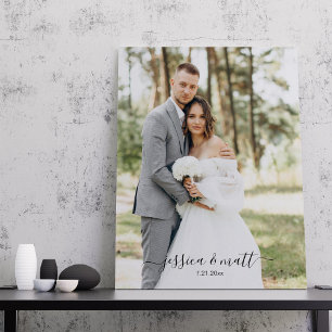 Lienzo Guión de foto de boda regalo de aniversario de bod