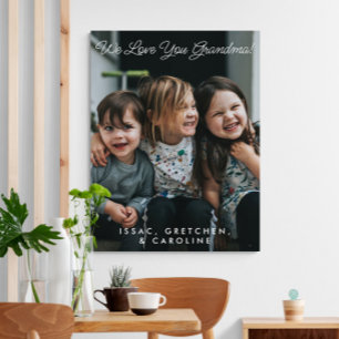 Lienzo Guión de foto personalizado Te amamos abuela