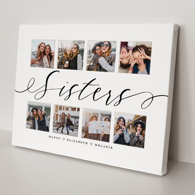 Lienzo Guión de hermanas | Regalo Para Hermanas Collage d (Subido por el creador)