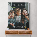 Lienzo Guión fotográfico personalizado te queremos<br><div class="desc">Personalizado Te amamos foto abuelo con lienzo de tipografía de guiones (todo el texto puede ser personalizado)</div>