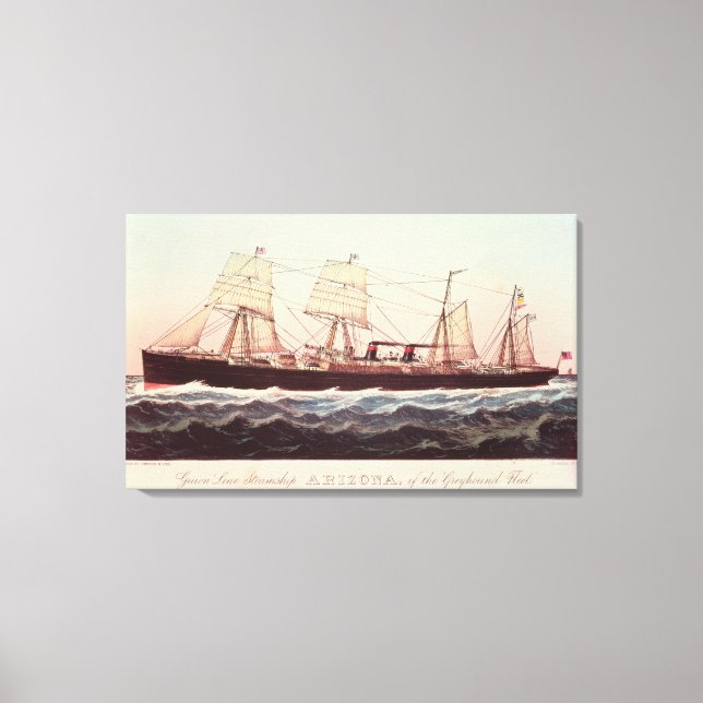 Lienzo Guion Line Steamship Arizona (Anverso)