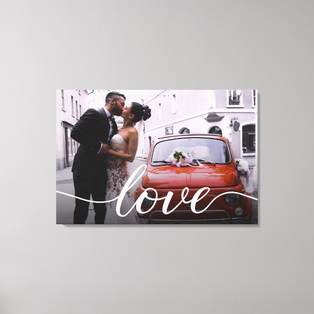 Lienzo Guión personalizado de amor por foto Boda de recié (Anverso)