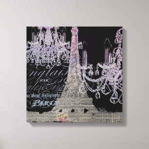 Lienzo guiones de pizarra candelabro paris eiffel tower