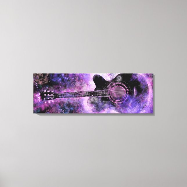 Lienzo Guitar Music Canvas Print Purple - Pintura (Anverso)