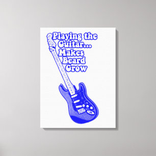 Lienzo Guitarra azul vintage con palabras motivadoras
