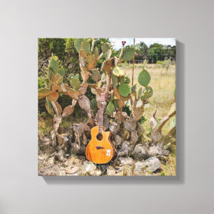Lienzo Guitarra del cactus