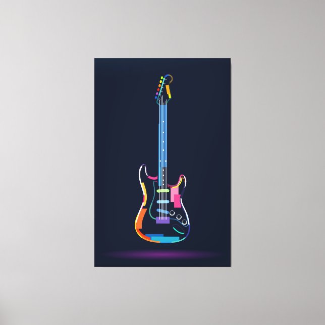 Lienzo Guitarra eléctrica abstracta (Anverso)